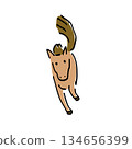 Running in the Year of the Horse 2026! A frontal color illustration of a horse moving forward vigorously 134656399