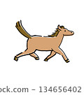 A cute horse running energetically for your 2026 Year of the Horse New Year's card! 134656402