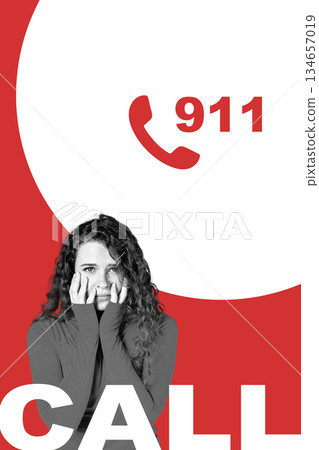 Urgent call to emergency services made by a person in distress Urgent call to emergency services made by a person in distress 134657019