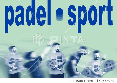 Engaging athletes participate in padel sport training indoors 134657070