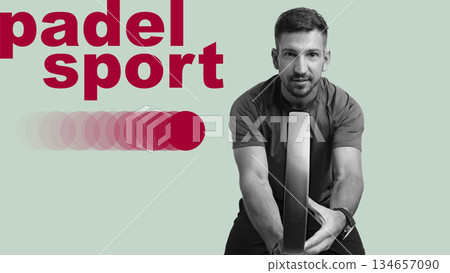 Padel player demonstrating skill and technique in a practice session at a local court 134657090