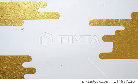 [AI image] White Japanese paper decorated with gold 134657120