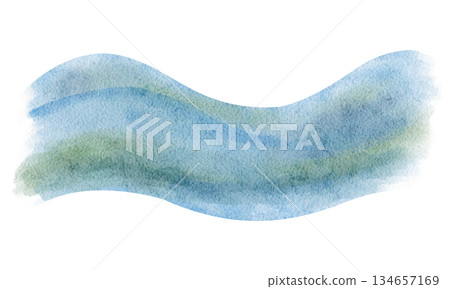Abstract watercolor wave hand-painted isolated on white. Organic flowing background for branding, packaging, posters, social media, stationery, wellness, modern design projects. Blue, green tones Abstract watercolor wave hand-painted isolated on white. Organic flowing background for branding, packaging, posters, social media, stationery, wellness, modern design projects. Blue, green tones 134657169