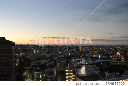 日出時分名古屋市南部的景色 134657222