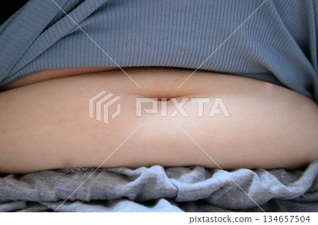 Fat woman's belly, belly, meat, fat, body shape Fat woman's belly, belly, meat, fat, body shape 134657504