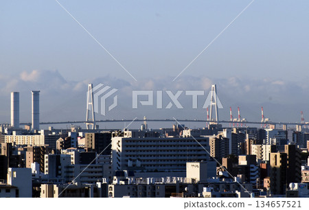 清晨的名古屋南部景色 134657521