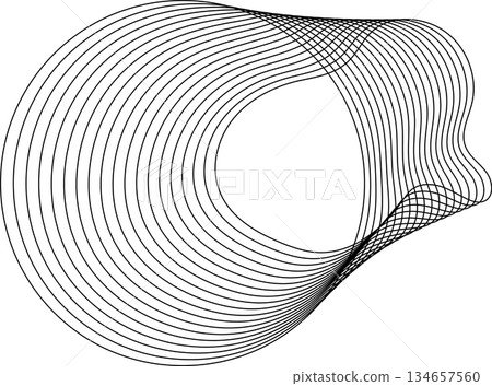 Circle flowing with line blending design. Technology concept 134657560