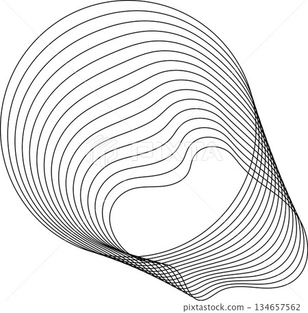 Circle flowing with line blending design. Technology concept 134657562