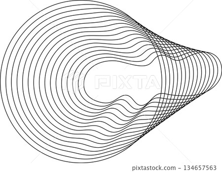 Circle flowing with line blending design. Technology concept 134657563