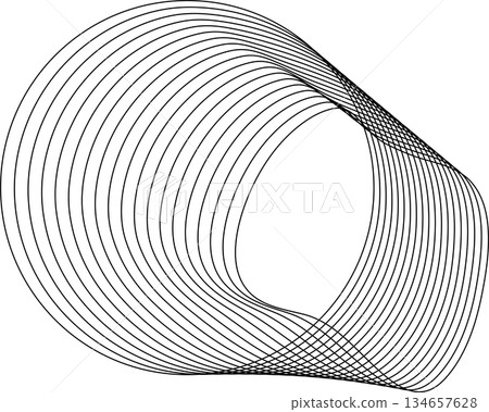 Circle flowing with line blending design. Technology concept Circle flowing with line blending design. Technology concept 134657628
