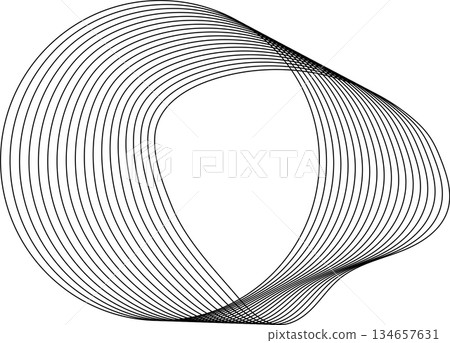 Circle flowing with line blending design. Technology concept 134657631