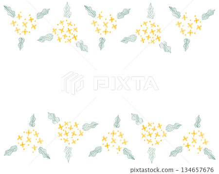 橙色桂花色鉛筆手繪畫框 橙色桂花色鉛筆手繪畫框 134657676