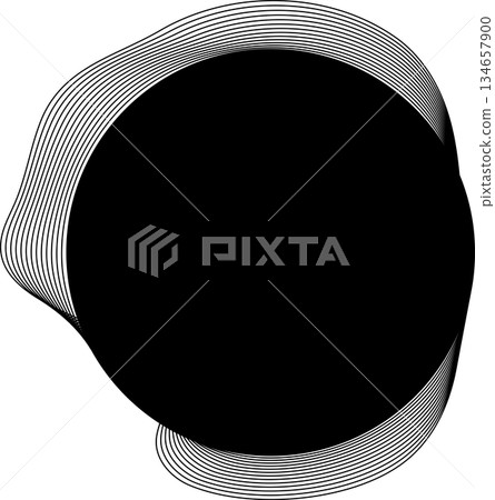 Circle and wavy flowing shape and place for text use for badges, price tag, logo Circle and wavy flowing shape and place for text use for badges, price tag, logo 134657900