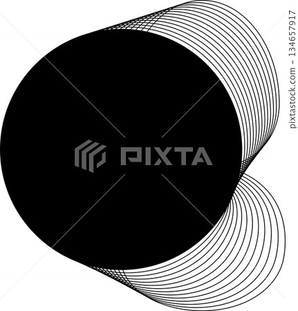 Circle and wavy flowing shape and place for text use for badges, price tag, logo Circle and wavy flowing shape and place for text use for badges, price tag, logo 134657917