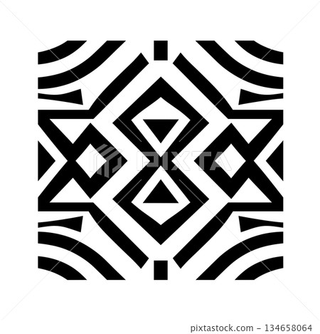 Black and white geometric pattern featuring diamond and triangle shapes Black and white geometric pattern featuring diamond and triangle shapes 134658064