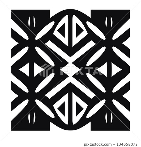 Black and white abstract square design with triangles and oval shapes Black and white abstract square design with triangles and oval shapes 134658072