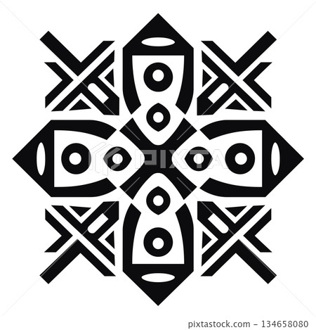 Abstract geometric pattern features tribal shapes and circle designs 134658080