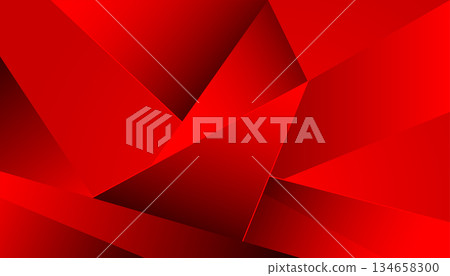 Red Abstract Geometric Vector Background with Dynamic Faceted Shapes 134658300