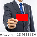 A business card issuing a red card 134658630
