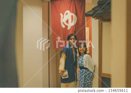 person, shop curtain, spa 134659811