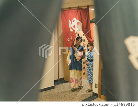 person, shop curtain, spa 134659816