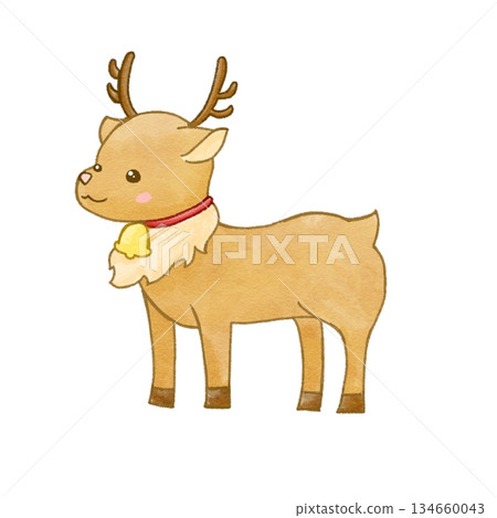 Watercolor illustration of a reindeer Watercolor illustration of a reindeer 134660043