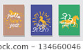 2026新年裝飾賀卡套裝，新年賀卡模板套裝 134660046