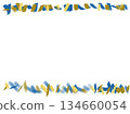 Yellow and blue ribbon frame 134660054