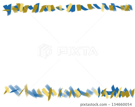 黃藍相間的絲帶框 黃藍相間的絲帶框 134660054