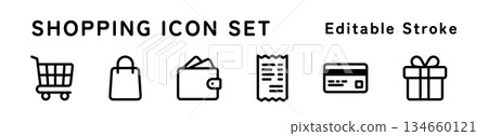 購物圖標集 134660121