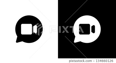 視訊聊天對話框圖標 視訊聊天對話框圖標 134660126