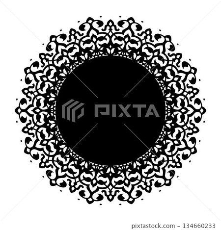 Circular pattern in the form of a mandala. Decorative element for design 134660233