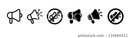 Megaphone icon set Megaphone icon set 134660411