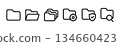 資料夾圖示集：開啟資料夾、重疊資料夾、設定、安全性、搜尋 134660423