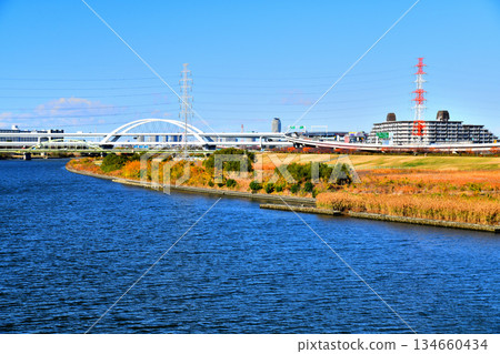 荻大橋 / 荒川上游 / 望向港北橋（東京都足立區）[2025年12月] 134660434