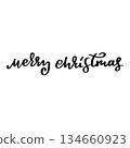Merry Christmas Lettering Holiday Illustration. 134660923
