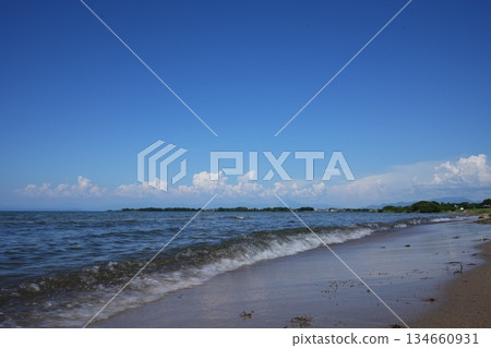 Calm summer scenery of Lake Biwa Calm summer scenery of Lake Biwa 134660931