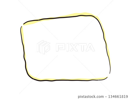 Simple and cute speech bubble illustration material drawn by hand with a pen Simple and cute speech bubble illustration material drawn by hand with a pen 134661819