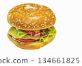Big burger isolated on white background 134661825