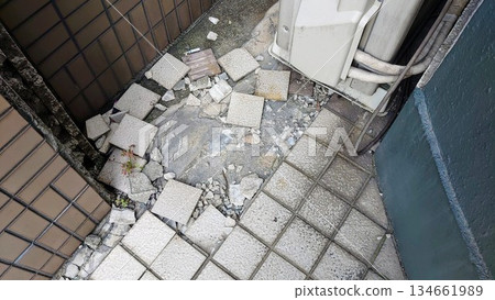 Broken tiles Broken tiles 134661989