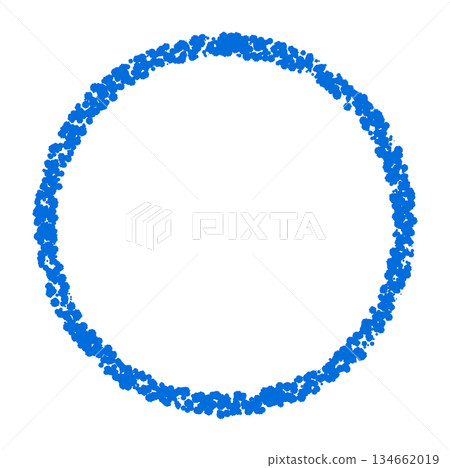 Crayon material hand-drawn circle 134662019