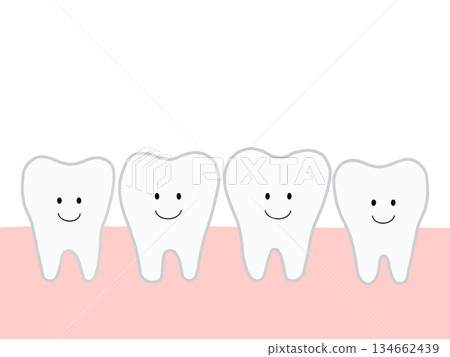 Cute illustrations of healthy teeth and oral health Cute illustrations of healthy teeth and oral health 134662439