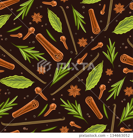 Vector Spices Seamless Pattern Vector Spices Seamless Pattern 134663052