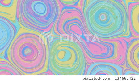 彩色三維墨流圖案 134663422