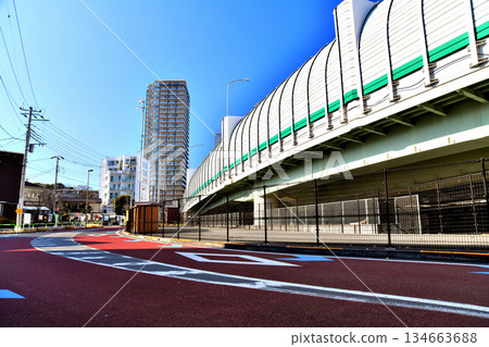 View of Oji Station and Asukayama Park from near Mizotabashi Bridge (Kita Ward, Tokyo) [December 2025] 134663688
