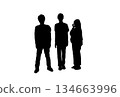 Silhouette of a family taking a commemorative photo 134663996