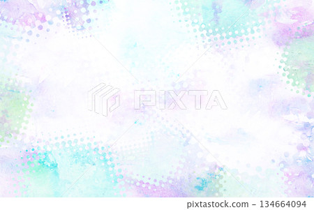 colorful watercolor polka dots 134664094