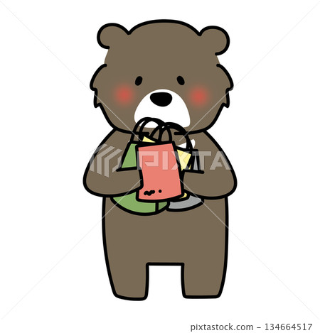 一隻熊正在瘋狂購物 134664517
