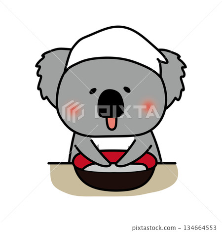 Koala making soba noodles Koala making soba noodles 134664553