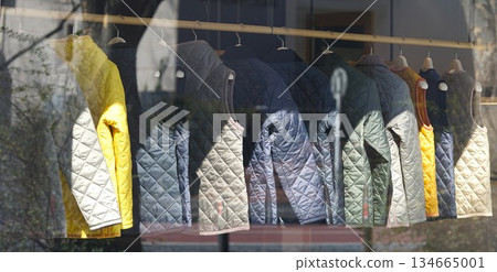 Winter clothes seen from the window Winter clothes seen from the window 134665001